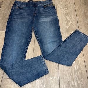 TOMMY HILFIGER Womens Blue Stretch Gramercy Mid Rise Pull On Skinny Jeans Size 8